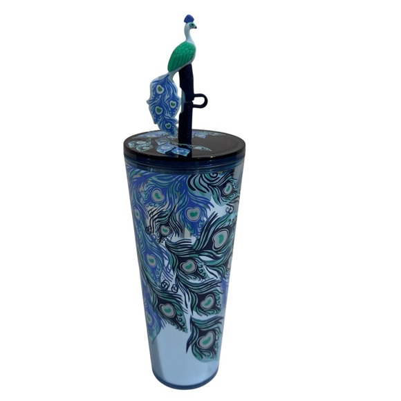 Starbucks Other - NWT Starbucks 2024Holiday Peacock 24 Oz cold cups Tumbler/ straw top